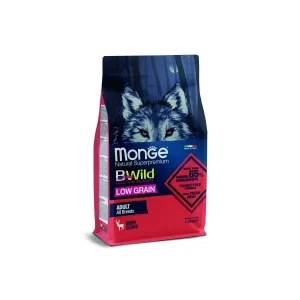 מונג’ בי-ווילד – מזון יבש מופחת דגנים לכלבים מכל הגזעים – צבי – 2.5 ק”ג